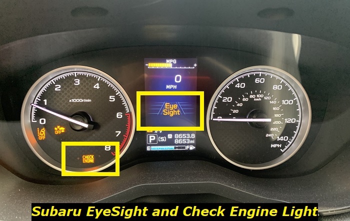 subaru eyesight and check engine light